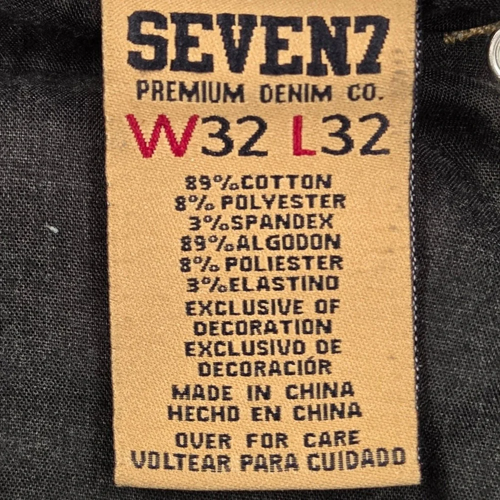 Seven7 Straight Fit Denim Jeans Medium Wash Stretch Blue Mens 32x30
